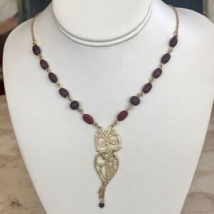 Pilgrim Danish Design Owl Gold Plated Necklace